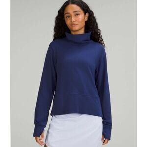 Lululemon Size 6 Women Ready to Rulu Pullover In Night Sea W3FJ2S Mock Neck D15v